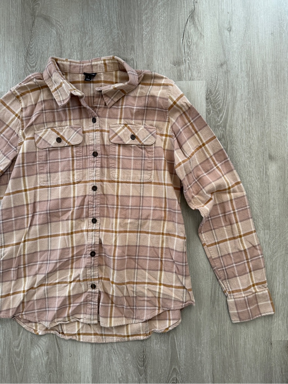 Patagonia Mauve Plaid Button-Down Shirt organic Cotton
